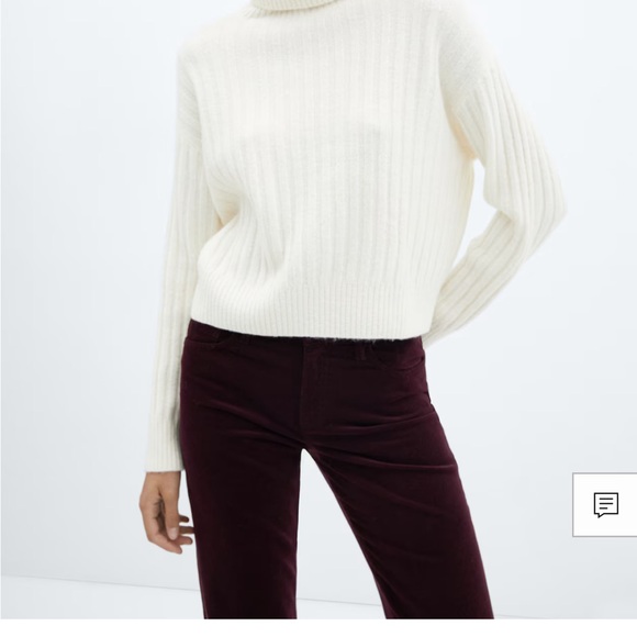 Mango mid-rise corduroy flare jeans - Picture 4 of 12